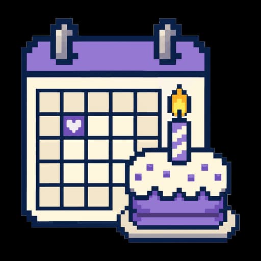 달력과 생일 케이크