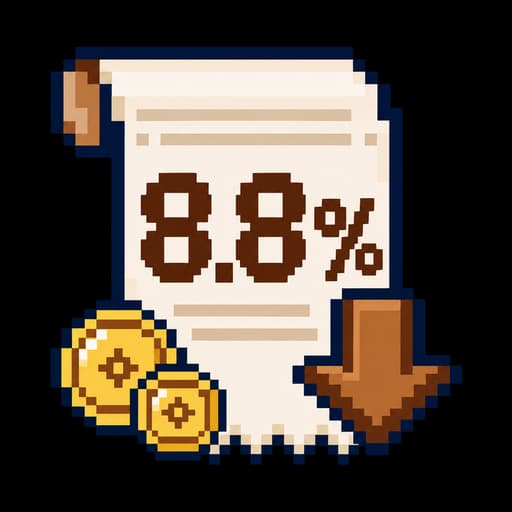 8.8% 기타소득 세금 영수증과 금화